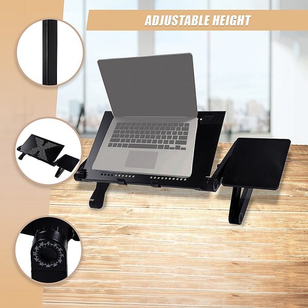 Aluminium Alloy Folding Laptop Computer Stand Desk Table Tray On Bed Mouse - Image 7