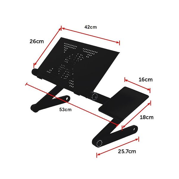 Aluminium Alloy Folding Laptop Computer Stand Desk Table Tray On Bed Mouse - Image 11