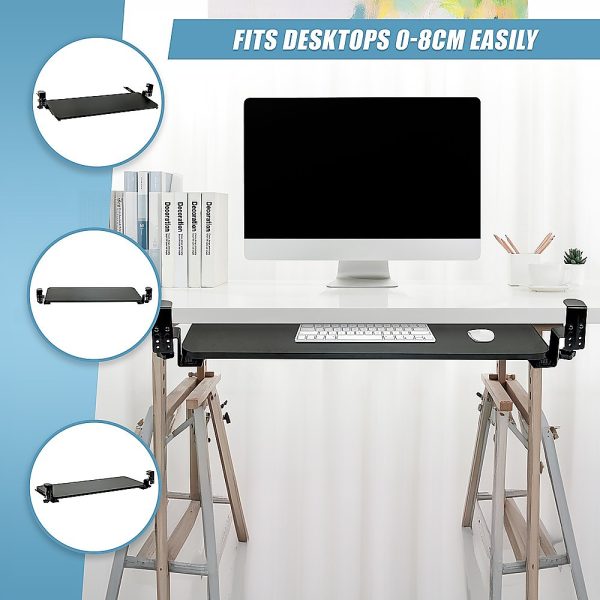 Clamp On Keyboard Tray 75cm W x 25cm D Extra Large - Image 7