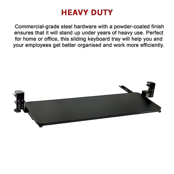 Clamp On Keyboard Tray 75cm W x 25cm D Extra Large - Image 10