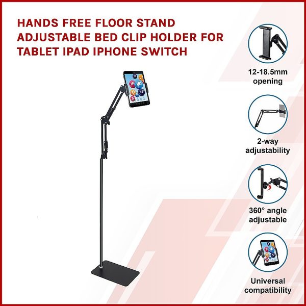 Hands Free Floor Stand Adjustable Bed Clip Holder For Tablet iPad iPhone Switch - Image 3