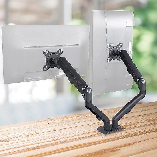 Dual Screen Gas-strut Monitor Stand Mount Desktop Bracket for LED/LC - Image 2