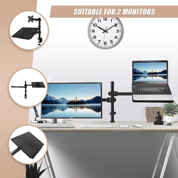 Monitor Mount & Laptop and Tablet Shelf Stands Holders Adjustable Workspace Arm - Image 8