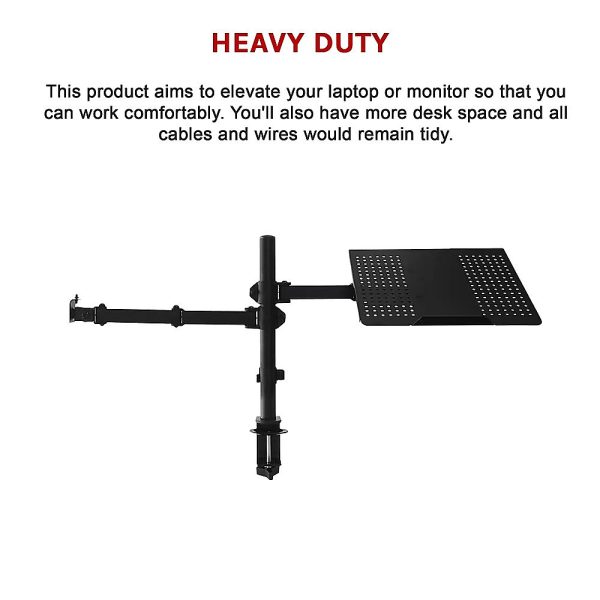 Monitor Mount & Laptop and Tablet Shelf Stands Holders Adjustable Workspace Arm - Image 11