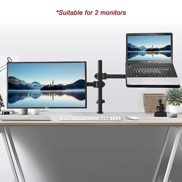 Monitor Mount & Laptop and Tablet Shelf Stands Holders Adjustable Workspace Arm - Image 12