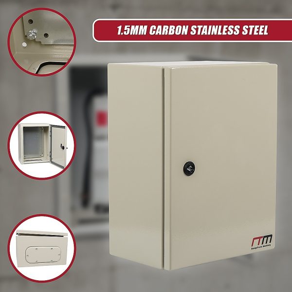 Carbon Steel Electrical Enclosure Box IP65 Wall Mount 400 x 300 x 200 mm - Image 11