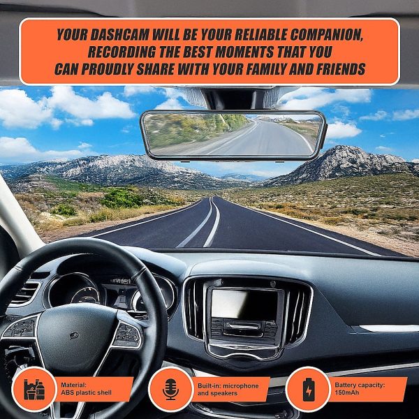 Dash Camera 1080P Front and Rear Smart Car DVR Recorder Night Vision 10" - Image 11