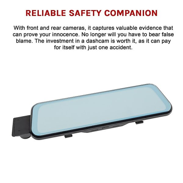 Dash Camera 1080P Front and Rear Smart Car DVR Recorder Night Vision 10" - Image 13