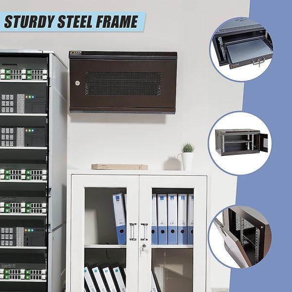 19" 6U Wall Mount Network DVR NVR Data Cabinet Enclosure - Image 8