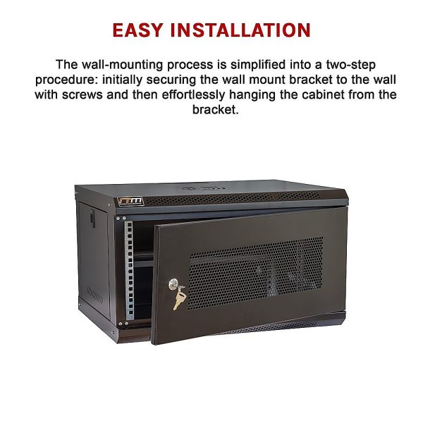 19" 6U Wall Mount Network DVR NVR Data Cabinet Enclosure - Image 11