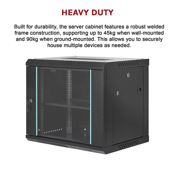 9U Wall Mount Network Server Rack Cabinet Enclosure - Image 8