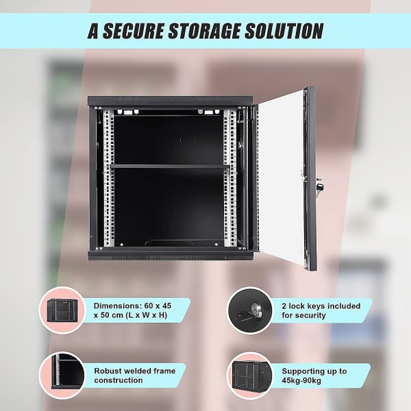 9U Wall Mount Network Server Rack Cabinet Enclosure - Image 12