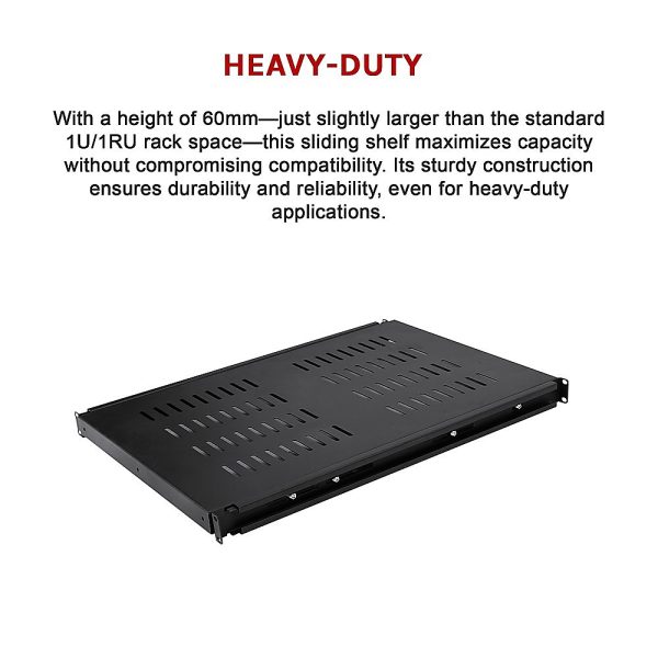 1U 1RU Sliding Shelf 26" Inch Deep Vented for 19" Rack System Server Cabinet - Image 13
