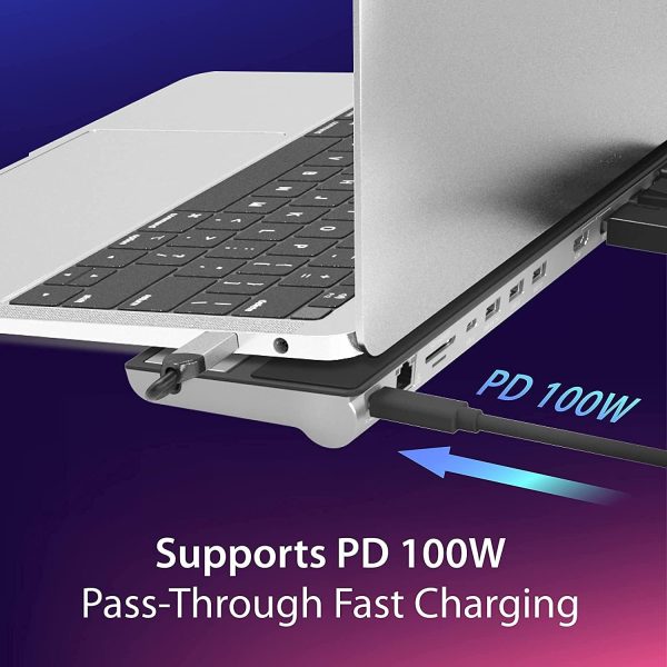 (Refurbished) JCD543P USB-C Triple Display Docking Station with 100W PD adaptor (USB-C to VGA/HDMI/DP, RJ45, SD card, USB-A x 3, USB-C x 1, USB-C PD) - Image 3