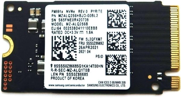 (Refurbished) MZ-ALQ256B PM991a 256GB M.2 2242 NVME PCIE SSD + Extender to M.2 2280 - Image 2