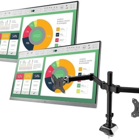 (Refurbished) 2 Units EliteDisplay E223 21.5 Full-HD (1920x1080) IPS Monitor + IdeerLife LS2 New Dual Monitor Stand