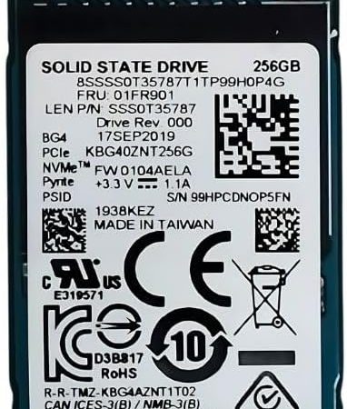 (Refurbished) (KBG40ZNT256G) 256GB M.2 PCIe 2242 SSD