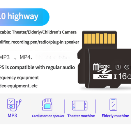 2PCS 16GB Micro SD Card C10 High-Speed Memory Card - Ideal for MP3 Players, Cameras, Radios, and More