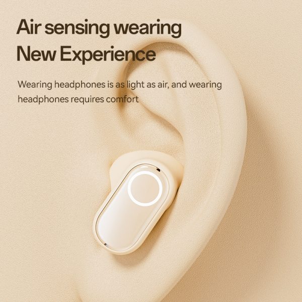 Beige M84 Short Handle Plated In-Ear Bluetooth Earphones - Noise-Cancelling, Wireless, Retro Minimalist Design - Image 3
