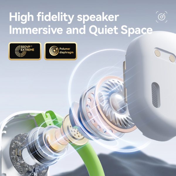 Black M82 Transparent OWS Wireless Bluetooth Earphones - Clear Sound, Comfortable Over-Ear Fit - Image 3