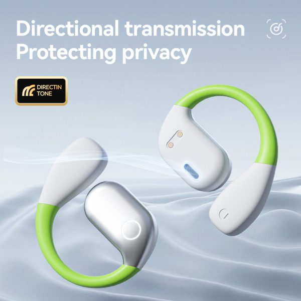 Black M82 Transparent OWS Wireless Bluetooth Earphones - Clear Sound, Comfortable Over-Ear Fit - Image 4
