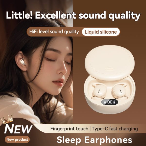 Black M73 Noise-Cancelling Bluetooth Earphones - Wireless, Bluetooth 5.4, Mini In-Ear Design, Ultra Long Battery Life - Image 5