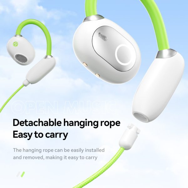Black M80 Transparent OWS Over-Ear Bluetooth Earphones - Wireless, Clear Sound, Stylish Design - Image 3
