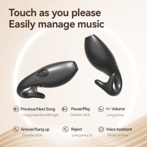 Black Dolphin M66 Clip-on Bluetooth Earphones - Wireless, 8+ Hours Battery, 15m Transmission Range, Durable PC+ABS Material - Image 5