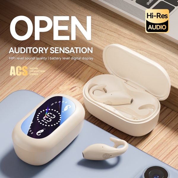 White Dolphin M66 Clip-on Bluetooth Earphones - Wireless, 8+ Hours Battery, 15m Transmission Range, Durable PC+ABS Material - Image 3