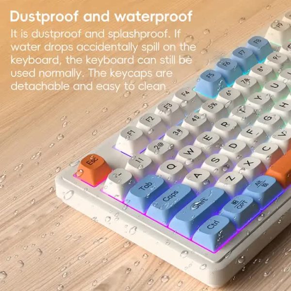 Blue+ Purple L98 High-Performance Triple Mode Keyboard - Wired, Wireless & Bluetooth RGB Gaming & Office Quiet Keyboard - Image 5