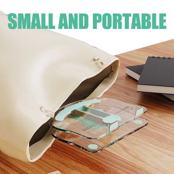 White Acrylic Foldable Tablet and Phone Stand - 360° Rotation, Anti-Slip Design, Lightweight and Compact - Image 6