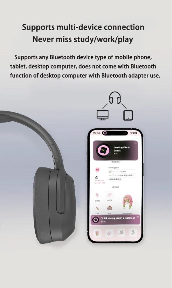 Blue P2963 Wireless Bluetooth Headphones with LED Light, Hi-Fi Sound, and Sport Design - Image 4