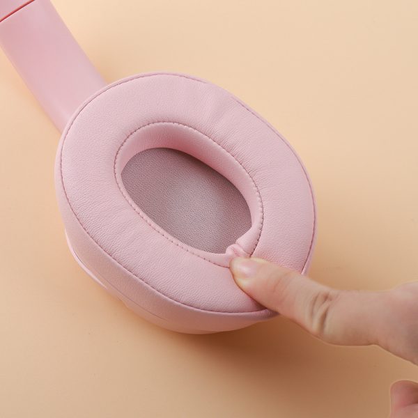 Pink Wireless Over-Ear Headphones - Bluetooth 5.0, Long Battery Life - Image 2