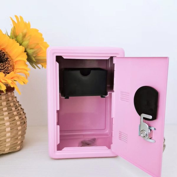 Black Mini Metal Safe Box with Combination Lock and Key - Compact Security Storage - Image 2