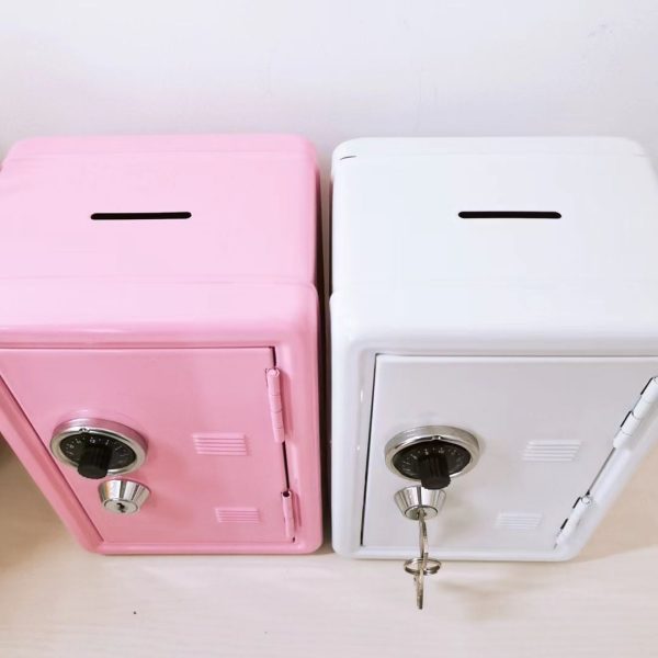 Black Mini Metal Safe Box with Combination Lock and Key - Compact Security Storage - Image 4