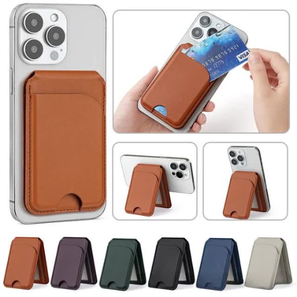 Black MagSafe Magnetic Wallet with Stand - PU Leather Card Holder for iPhone - Image 6