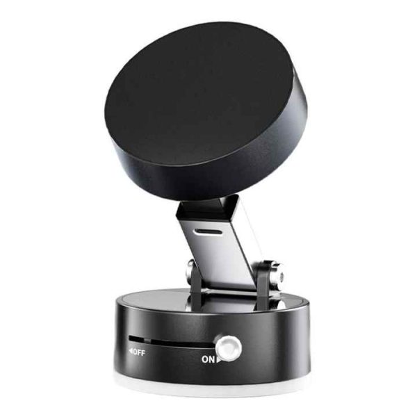 Black Magnetic Phone Mount for Cars and Home, 360° Rotating Magnetic Stand with PC Mirror Sticker - Image 2