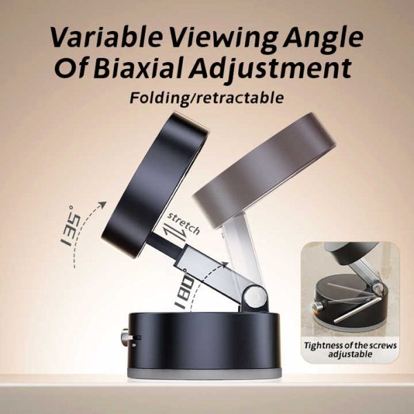 Black Magnetic Phone Mount for Cars and Home, 360° Rotating Magnetic Stand with PC Mirror Sticker - Image 6