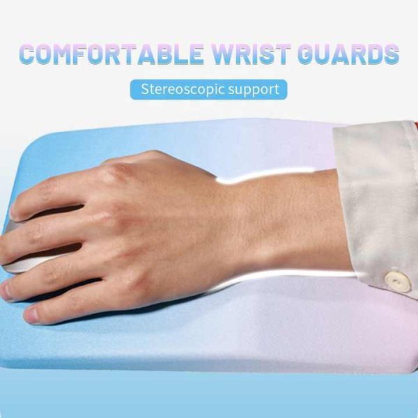 Gradual Pink Ergonomic PU Anti-Slip Mouse Pad with Wrist Support - Rectangular Gradient Desk Mat for Gaming and Office Use - Image 5