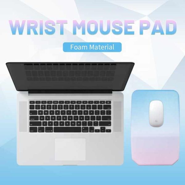 Gradual Pink Ergonomic PU Anti-Slip Mouse Pad with Wrist Support - Rectangular Gradient Desk Mat for Gaming and Office Use - Image 8