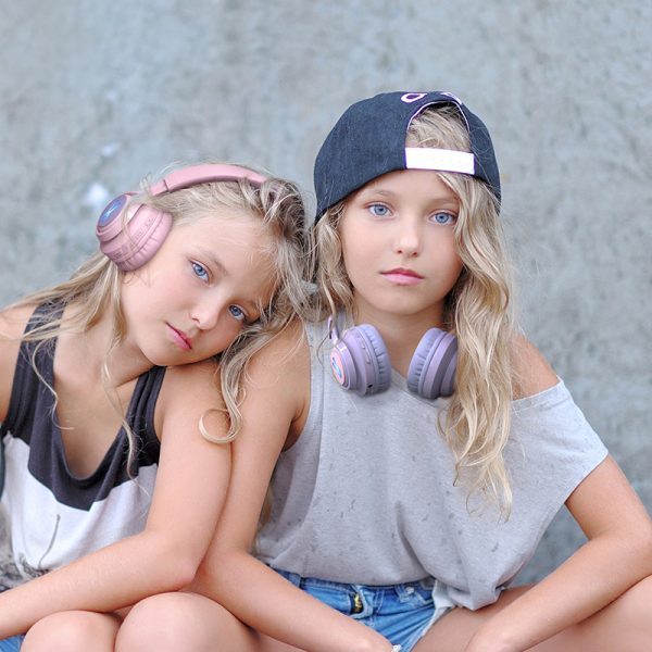 Pink Bunny  Wireless Headphones - Glowing Logo, Bluetooth 5.0, 85dB Volume Limit Mode - Image 4