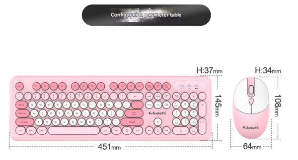 Blue Punk Color Wireless 2.4G Keyboard and Mouse Combo - Ergonomic Design with Long Battery Life - Image 4