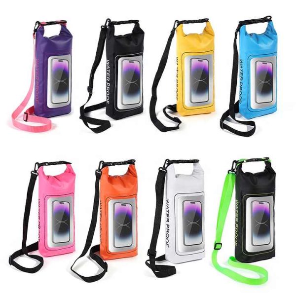 Yellow 2L Waterproof Phone Pouch - Multi-Functional PVC Dry Bag for Swimming and Water Activities - Image 2