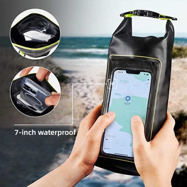 Yellow 2L Waterproof Phone Pouch - Multi-Functional PVC Dry Bag for Swimming and Water Activities - Image 3