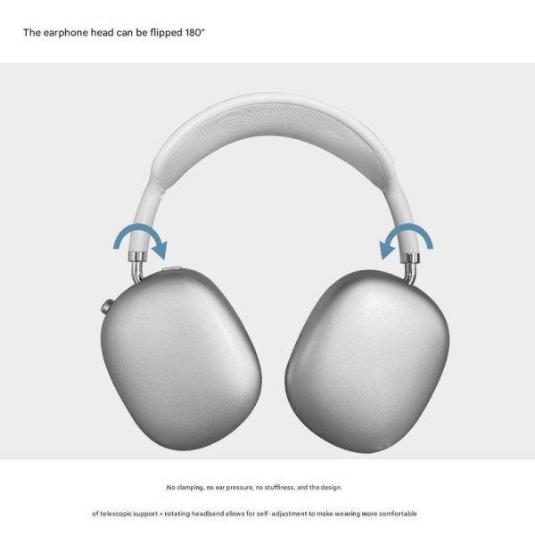 Black Bluetooth Over-Ear Headphones - Mesh Headband, Wireless, Rotatable Earcups - Image 6