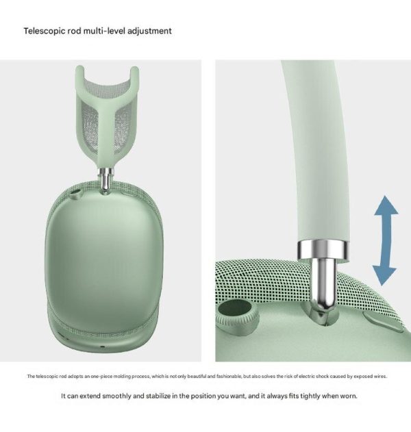 Green Bluetooth Over-Ear Headphones - Mesh Headband, Wireless, Rotatable Earcups - Image 4