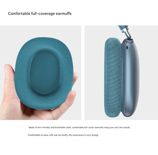 Blue Bluetooth Over-Ear Headphones - Mesh Headband, Wireless, Rotatable Earcups - Image 3