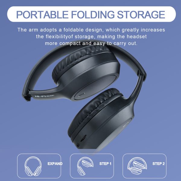 Black Over-Ear Wireless Headphones - Immersive Sound, 360º Surround Sound - Image 3