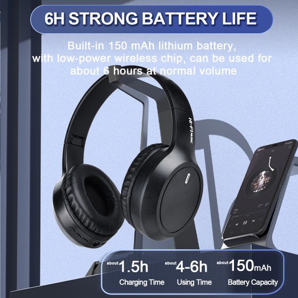 Black Over-Ear Wireless Headphones - Immersive Sound, 360º Surround Sound - Image 5
