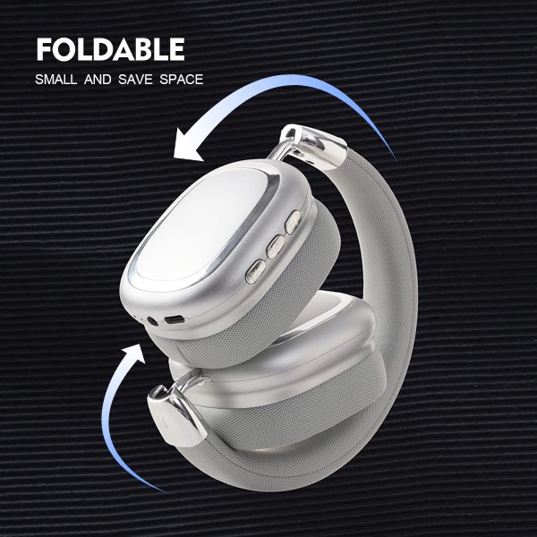Black Comfortable Bluetooth Over-Ear Headphones - Soft Earmuffs, Foldable Design, Stereo Sound - Image 5